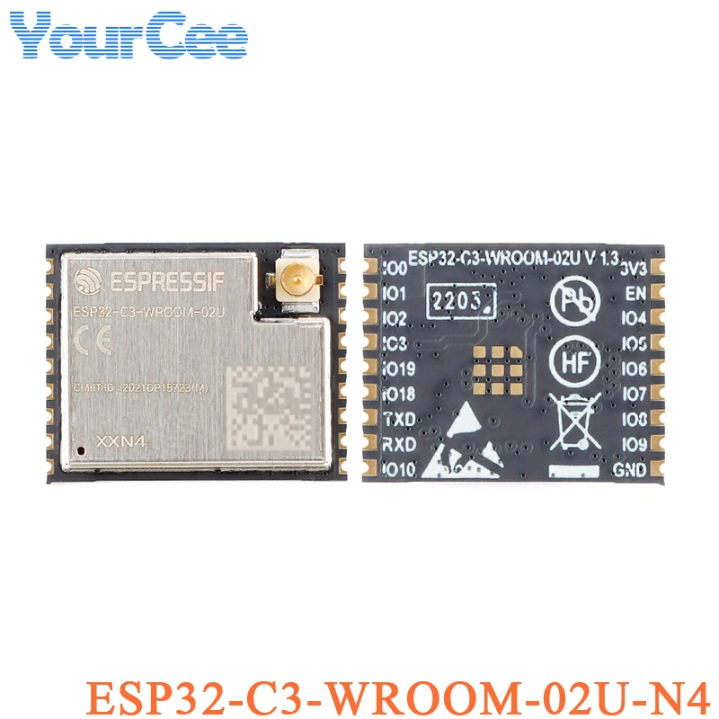 ESP32-C3-WROOM-02 02U H4 N4 ESP32-C3 ESP32 2.4GHz BLE 5.0 WiFi Wireless Module UART I2C I2S 4MB SPI Flash