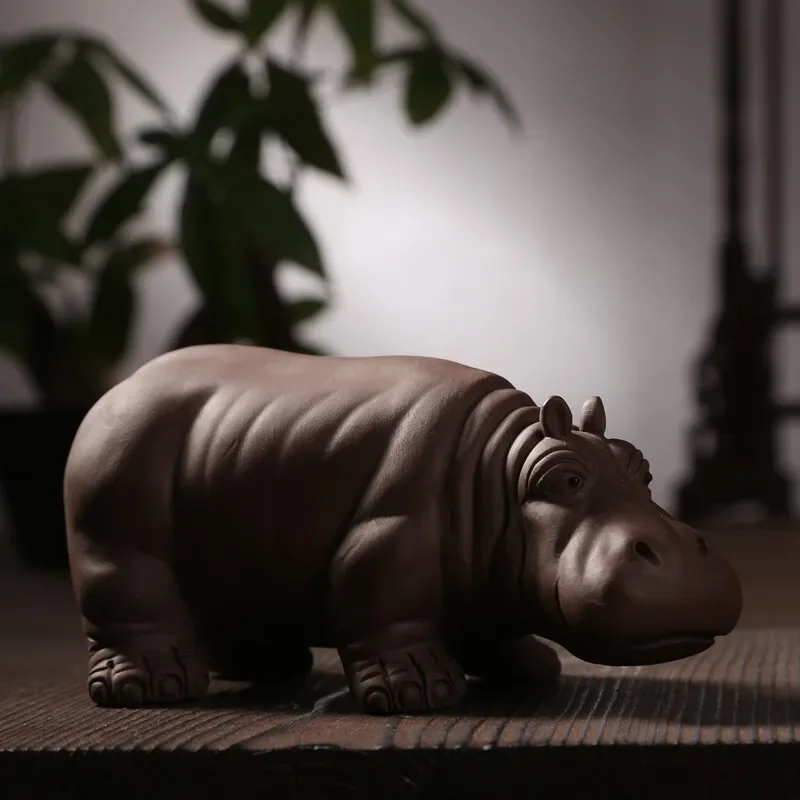 China porcelain Pottery ceramic handcraft carvings Hippo statue