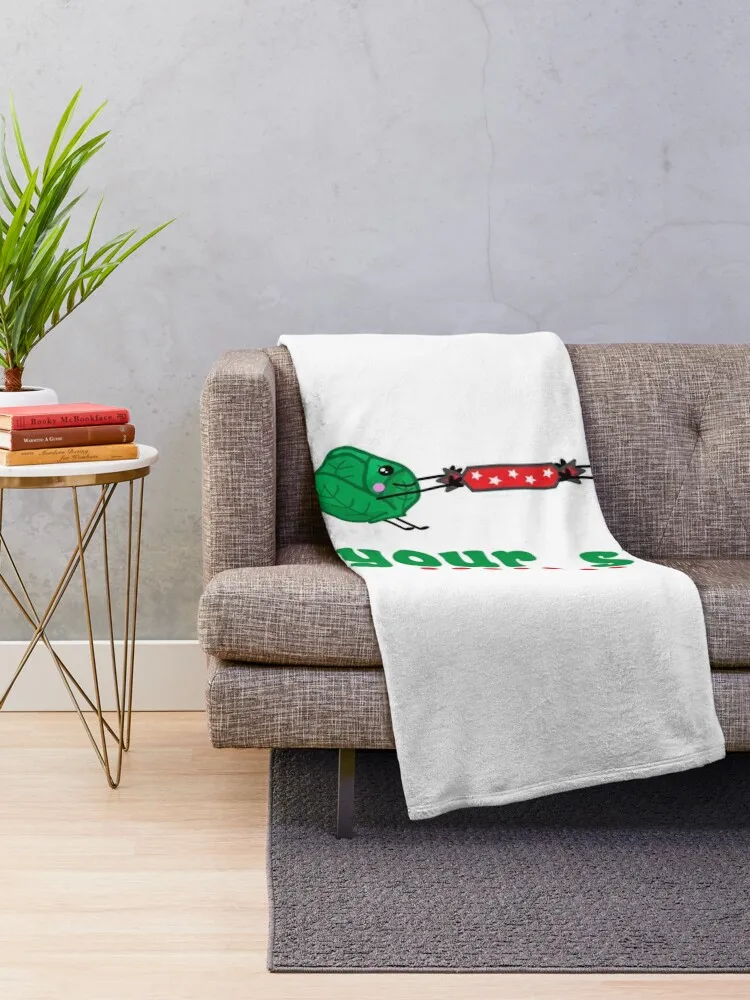 Funny Christmas Brussel Sprout Characters Throw Blanket Beach Single Summer Nap Blankets