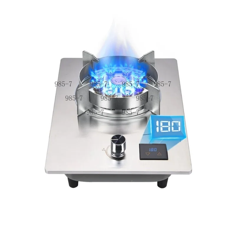 Household Natural Gas Single Burner Cooker, Stainless Steel Built-in & Desktop Stove with Powerful Fire
