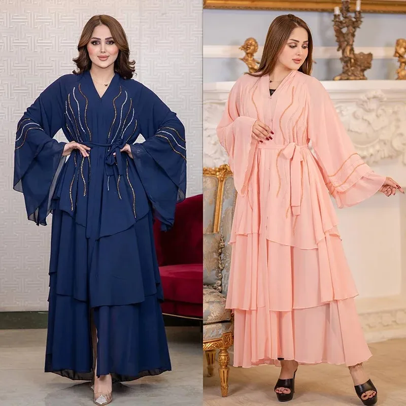 

Ramadan Abaya Dubai Kaftan Muslim Dress Party Evening Dresses for Women Robe Femme Kaftan Abaya Dress with Hijab Gowns Outfits