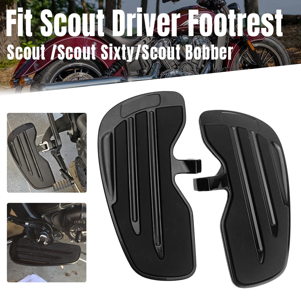 Rider Floorboards Driver Footboard Front Foot Rest Pedal Wide Footrest For Indian Scout Sixty Rogue Twenty Bobber 2015-2023