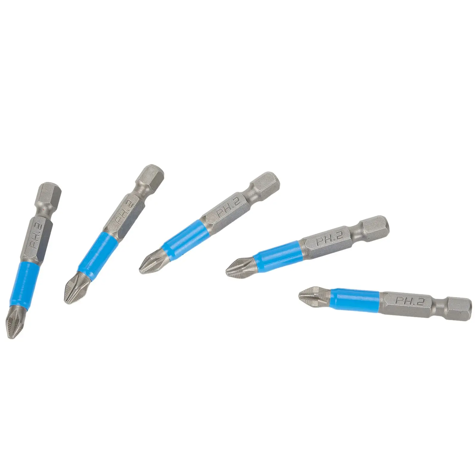 

Hand Tools Screwdriver Bits 1/4inch 50mm 5pcs Antislip Blue+silver Cross Screwdriver Bits Electric Screwdriver