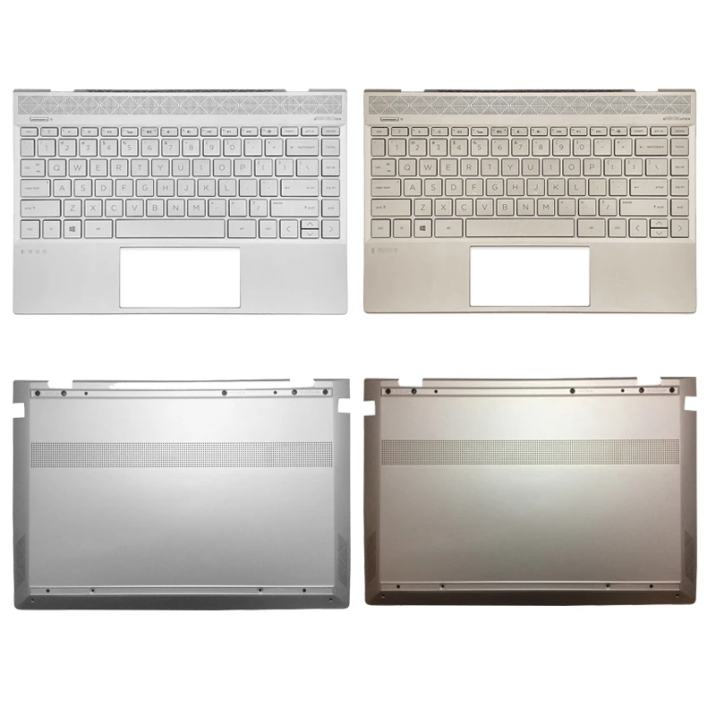 

NEW Laptop Bottom Case/Palmrest Upper Case Keyboard with Backlit For HP ENVY X360 13-AH 13-AH0006TU TPN-W136 Laptop Silver/Gold