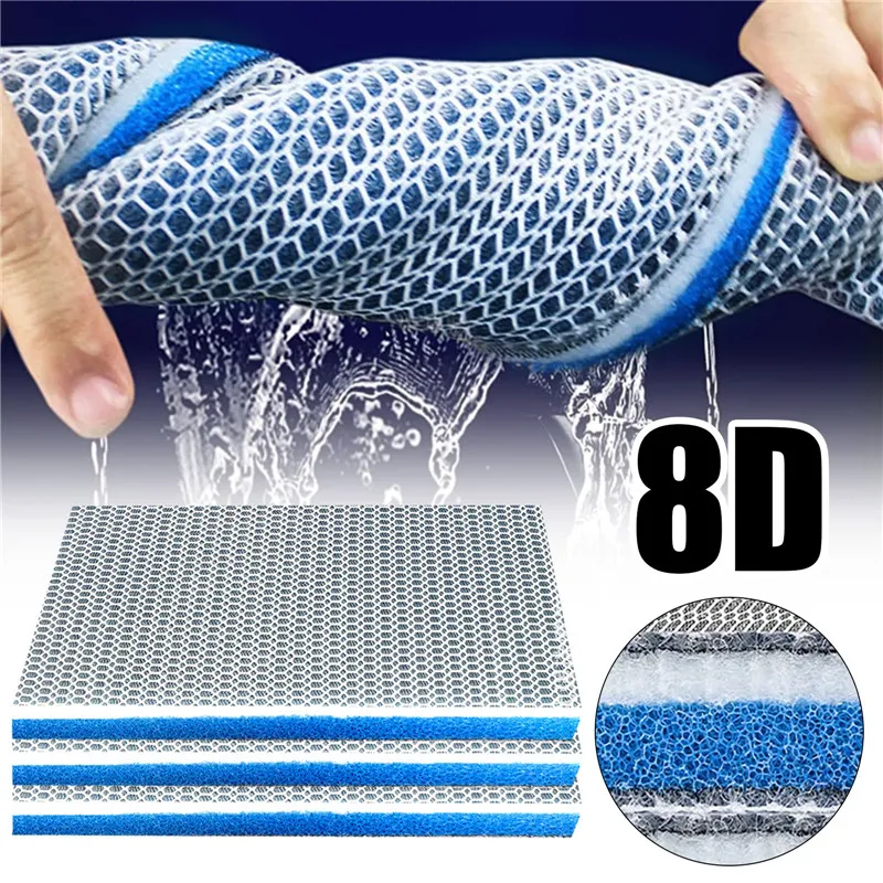 8D Aquarium Filter Sponge Media Upgraded 8-Layer No Glue Filter Pads Fish Tank Skimmer koi Pond Filter Cotton Accessories