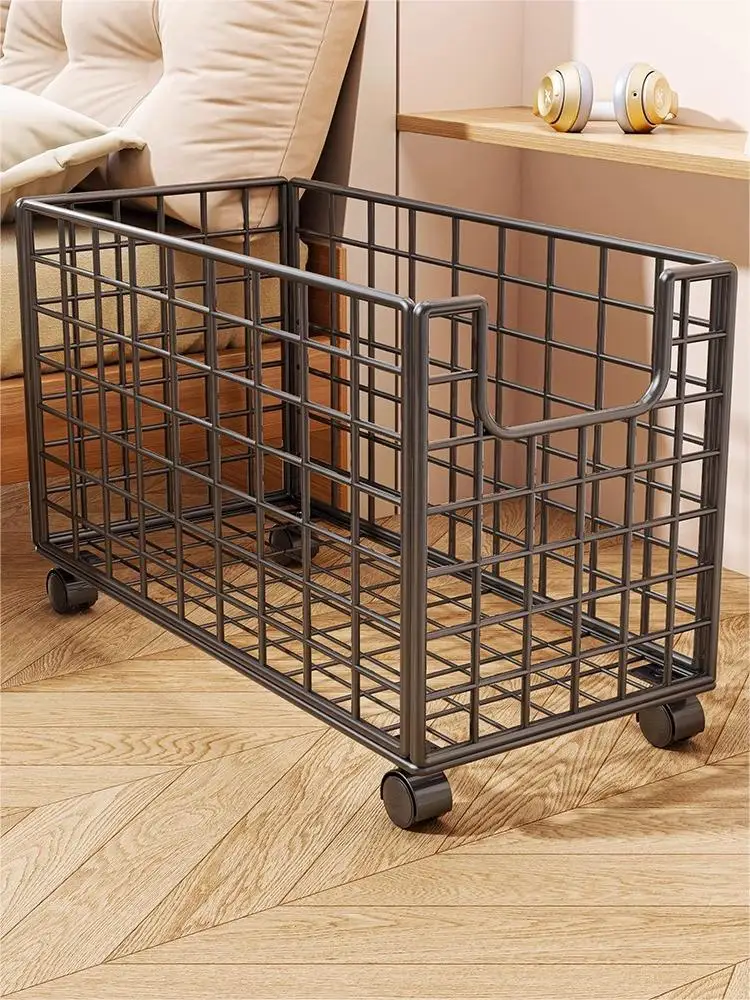 home-fitness-yoga-mat-foam-roll-storage-basket-rack-organizer-iron-material-indoor-use-sports-equipment-storage-solution