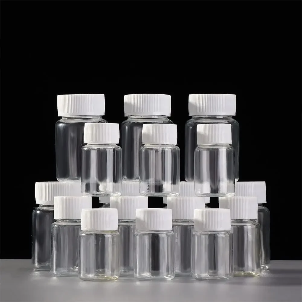 50PCS 15ml - 100ml Empty Clear Plastic PET Medicine Piller Bottles Packing Botes Solid Powder Reagent Seal Samples Containers