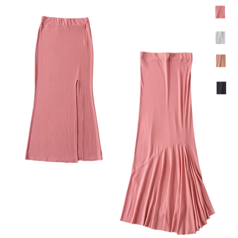 

Ele High Waist Fi Tail f Skirt with Women's Charm Pure Desire Sexy Body ape Highlighting Long Skirt with Pleats