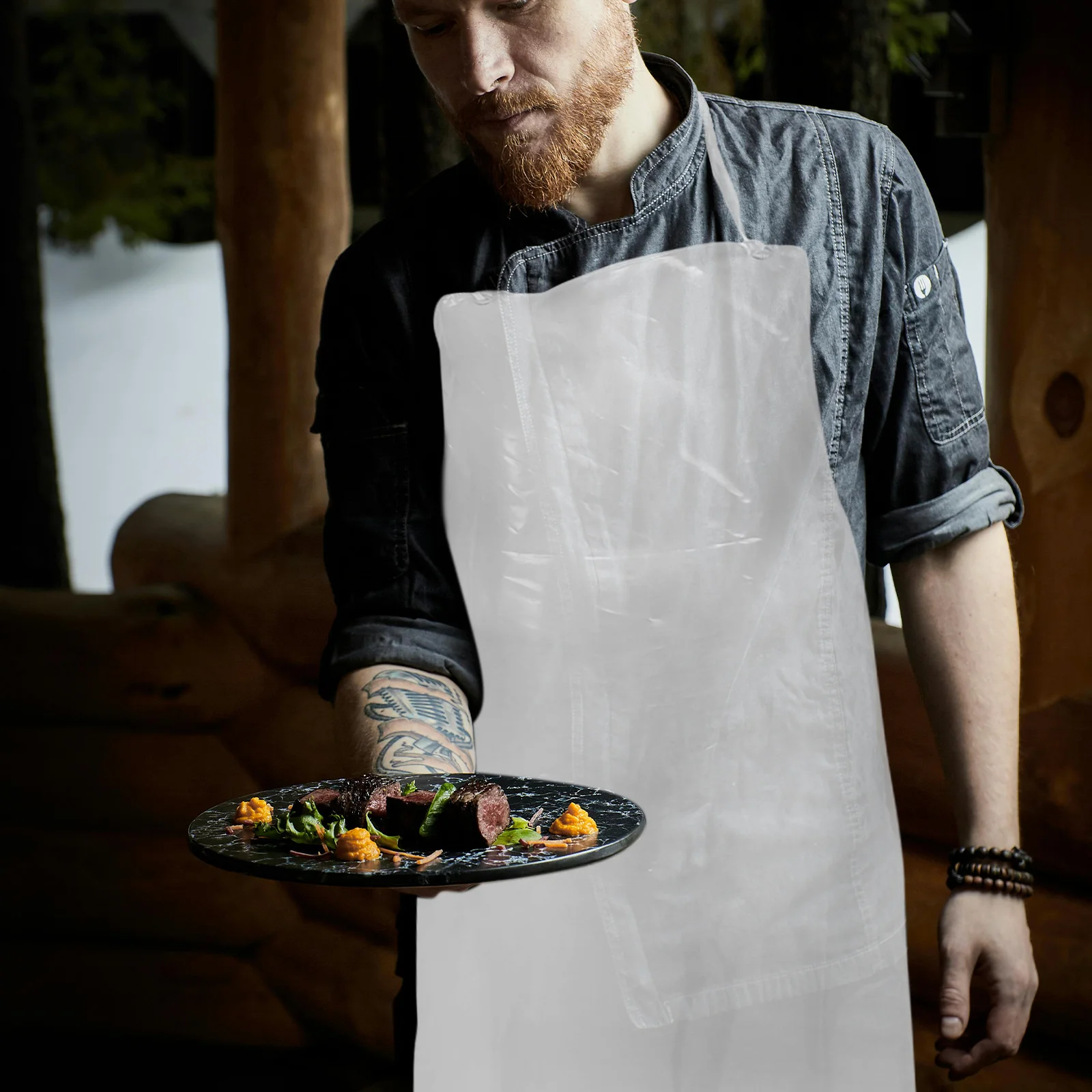 

Waterproof Apron for Men and Women Oil-Proof Heavy Duty Kitchen Bib Long Adjustable Strap Dishwashing Grilling Cooking Gardening