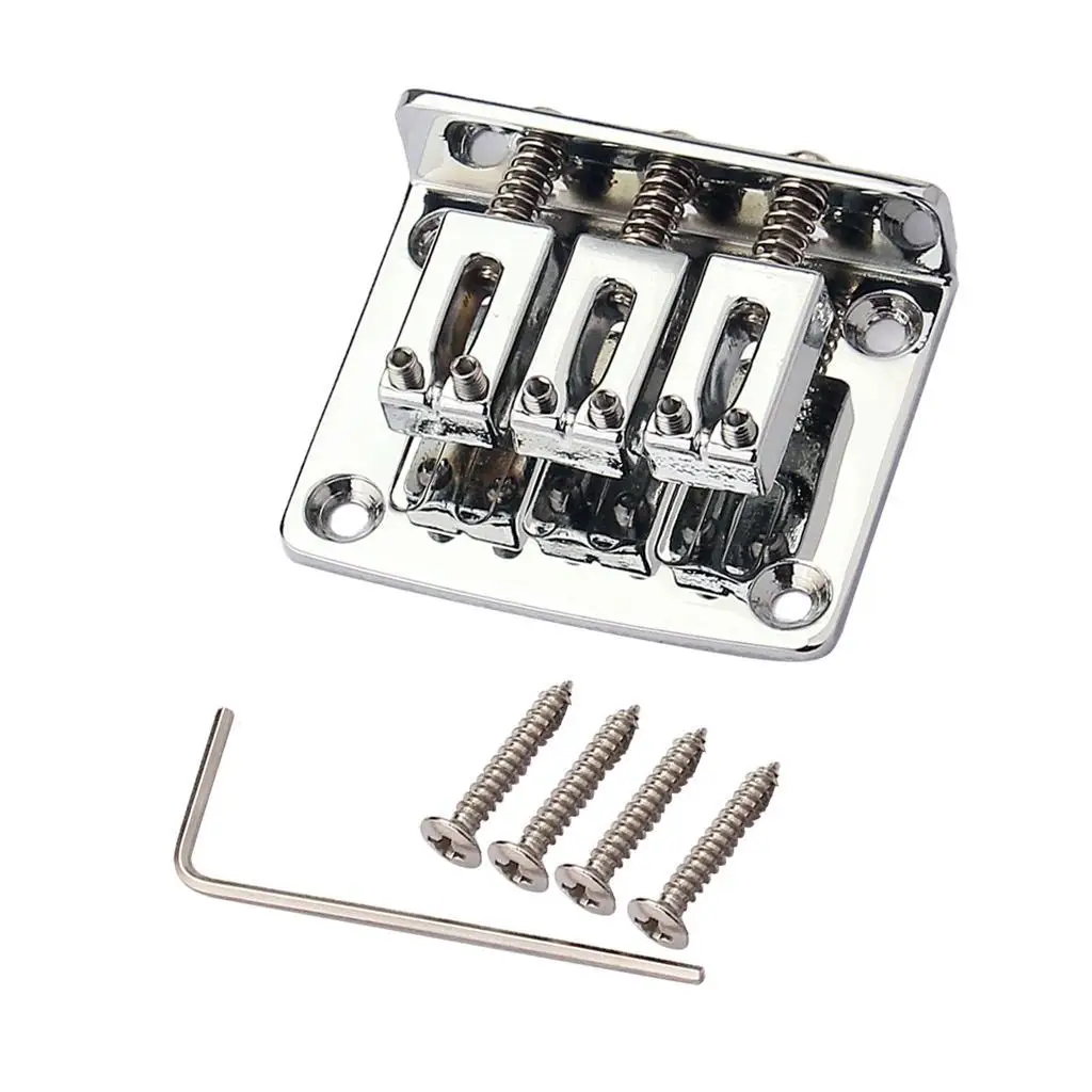 3 String Electric Hardtail Bridge Adjustable Tailpiece Music Guitar Accessories for Cigar Box Electric Guitar