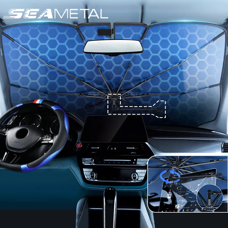 Car Windshield Sunshade Cover Interior Front Window Sun Protector For Summer Sun Shade Auto Umbrella Blocking Covers Accessories