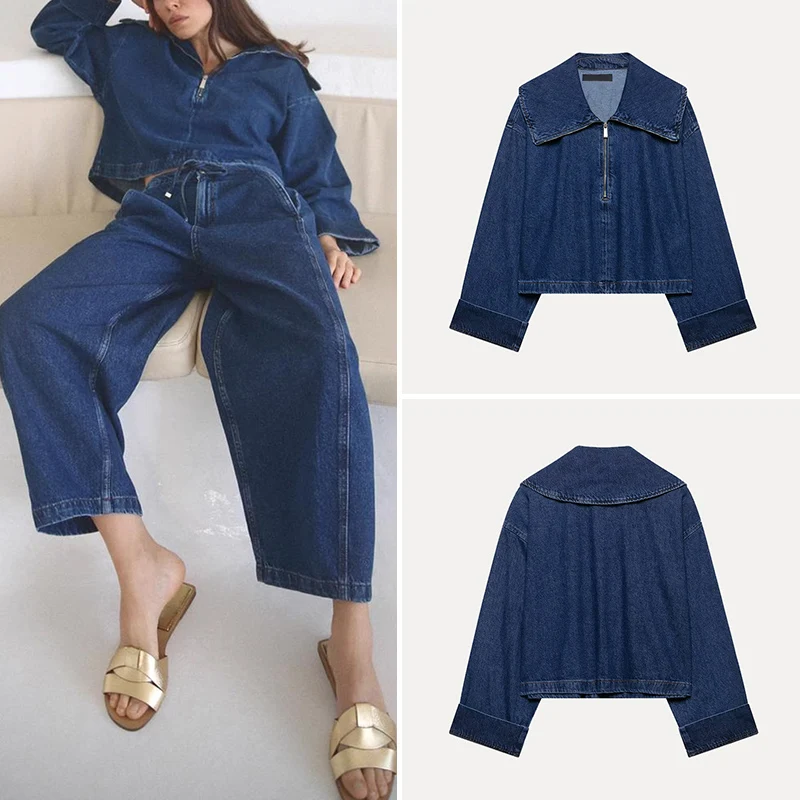 

Ele ort Denim Jaet Молния с детализацией Весна 2025 Женская верхняя одежда Faion Полиэфирное волокно 00% Универсальный Sle