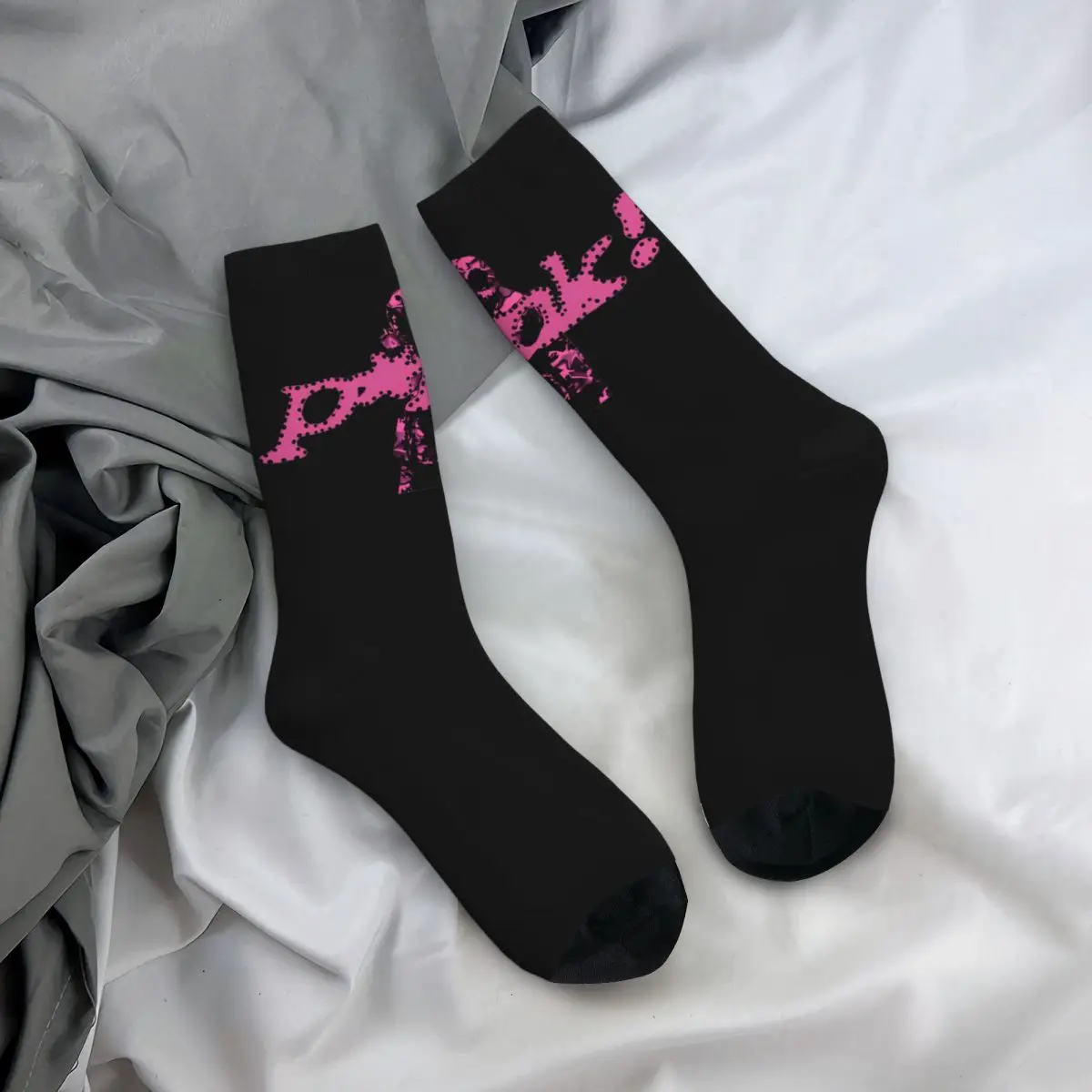 P!nk Socks slime language Casual Stockings Winter Anti Sweat Couple Socks Medium Soft Printed Running Socks