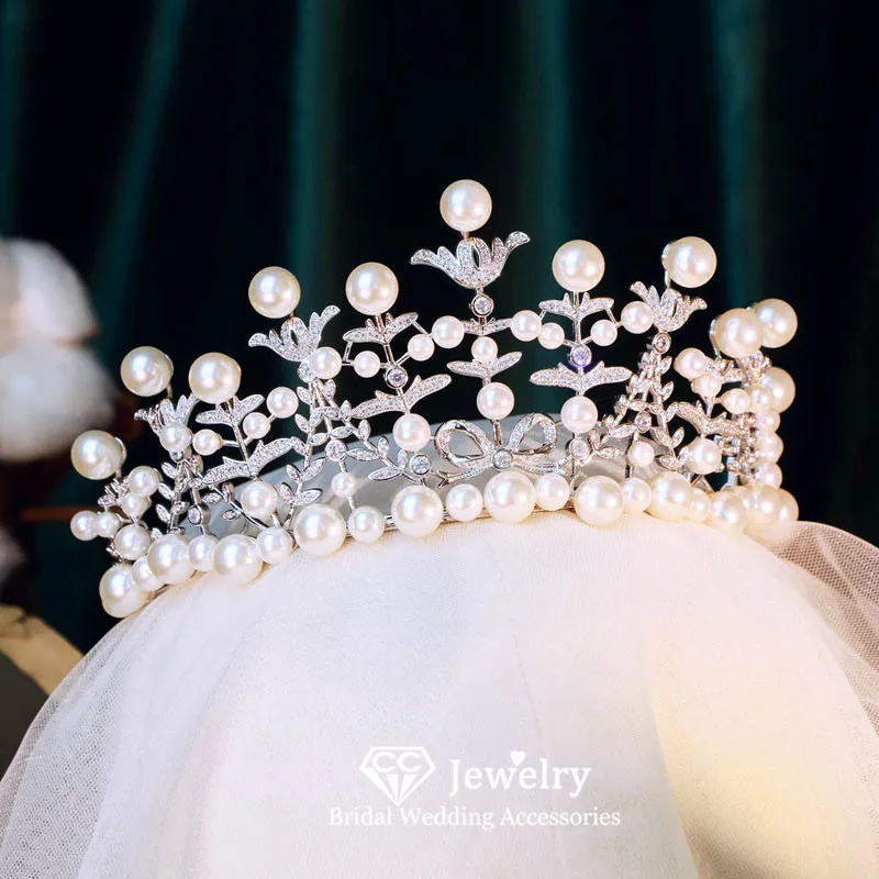 

CC Crown Women Hair Accessories Wedding Diadems Engagement Jewellery Bridal Dress Romantic Tiaras and Crowns Luxury FO45