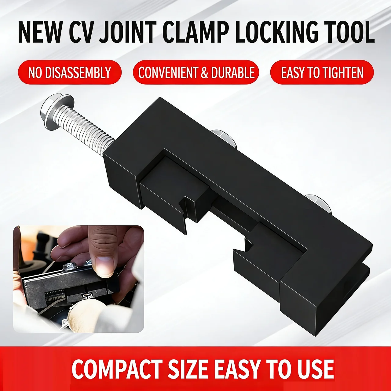 CV Joint Axle Boot Clamp Tool Drive Shaft Boot Locking & Removal Pliers Adjustable Ball Cage Crimping Tool for Auto Repair