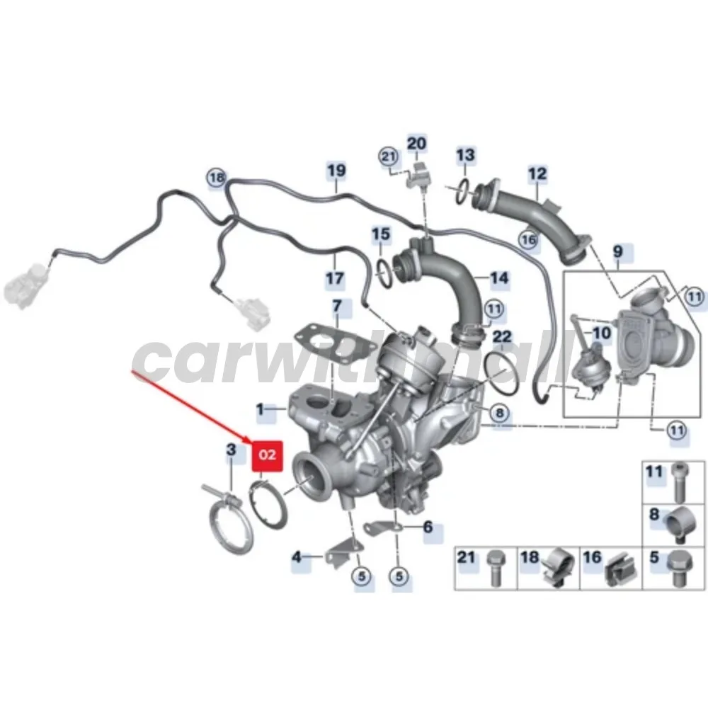 10pcs EXHAUST PIPE GASKET FOR BMW 1-2-3-4-5 SERIES X1-X3-X5 F20 F21 E81 18308513651