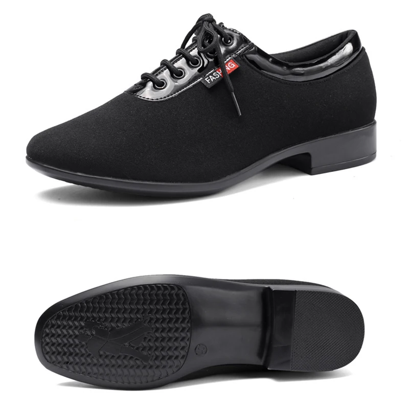 Chaussures de danse Standard pour hommes, semelle droite, compétition d'entraînement, chaussures de Sport modernes en tissu Oxford