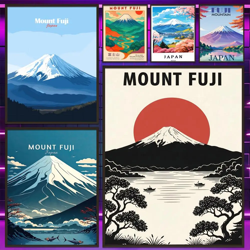Famous Mountain M-Mount Fuji Poster Versatile HD Waterproof Wall Art Self-Adhesive Decor for Any Space Ideal Gift