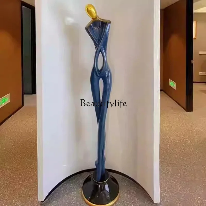 Simple abstract figure sculpture Sales office Hotel lobby Floor-to-ceiling large ornament Living room Soft decoration art