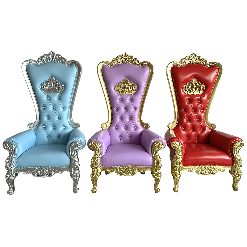 Luxury Gold Bar Chair High Back Bridegroom Bride Royal Wedding Chair