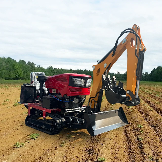 Dual Riding Rotary Cultivator Automatic Agricultural Crawler Rotary Tiller for Dry Land Paddy Field with Core Motor Component