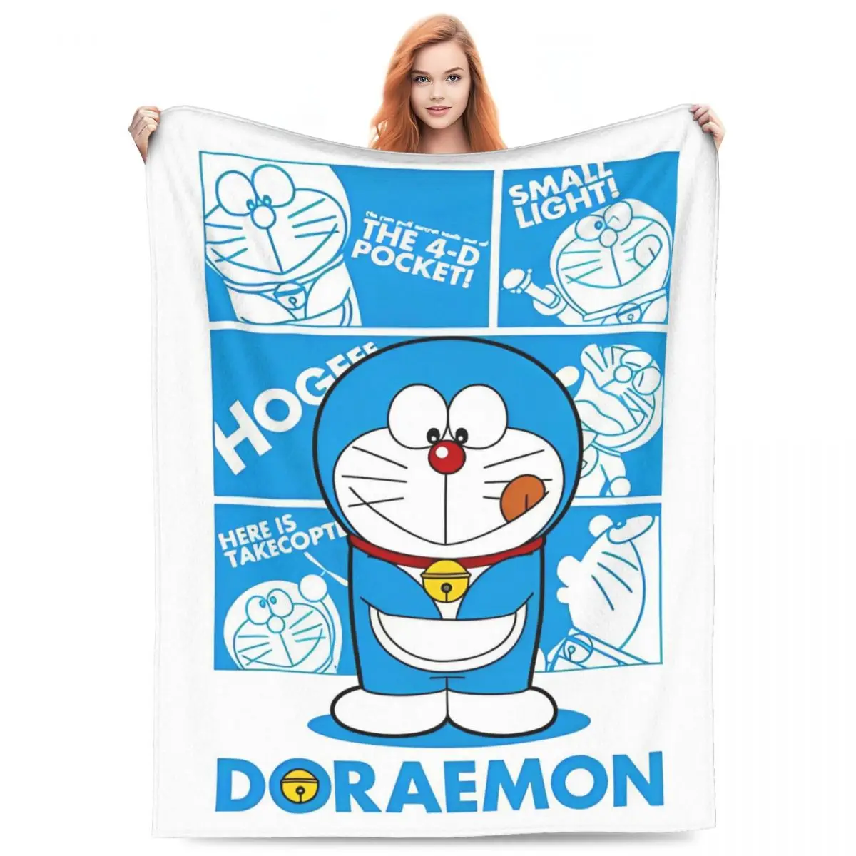 D-Doraemons Cartoon Blankets Flannel Textile Decor Breathable Lightweight Thin Throw Blanket for Bed Couch Plush Thin Quilt