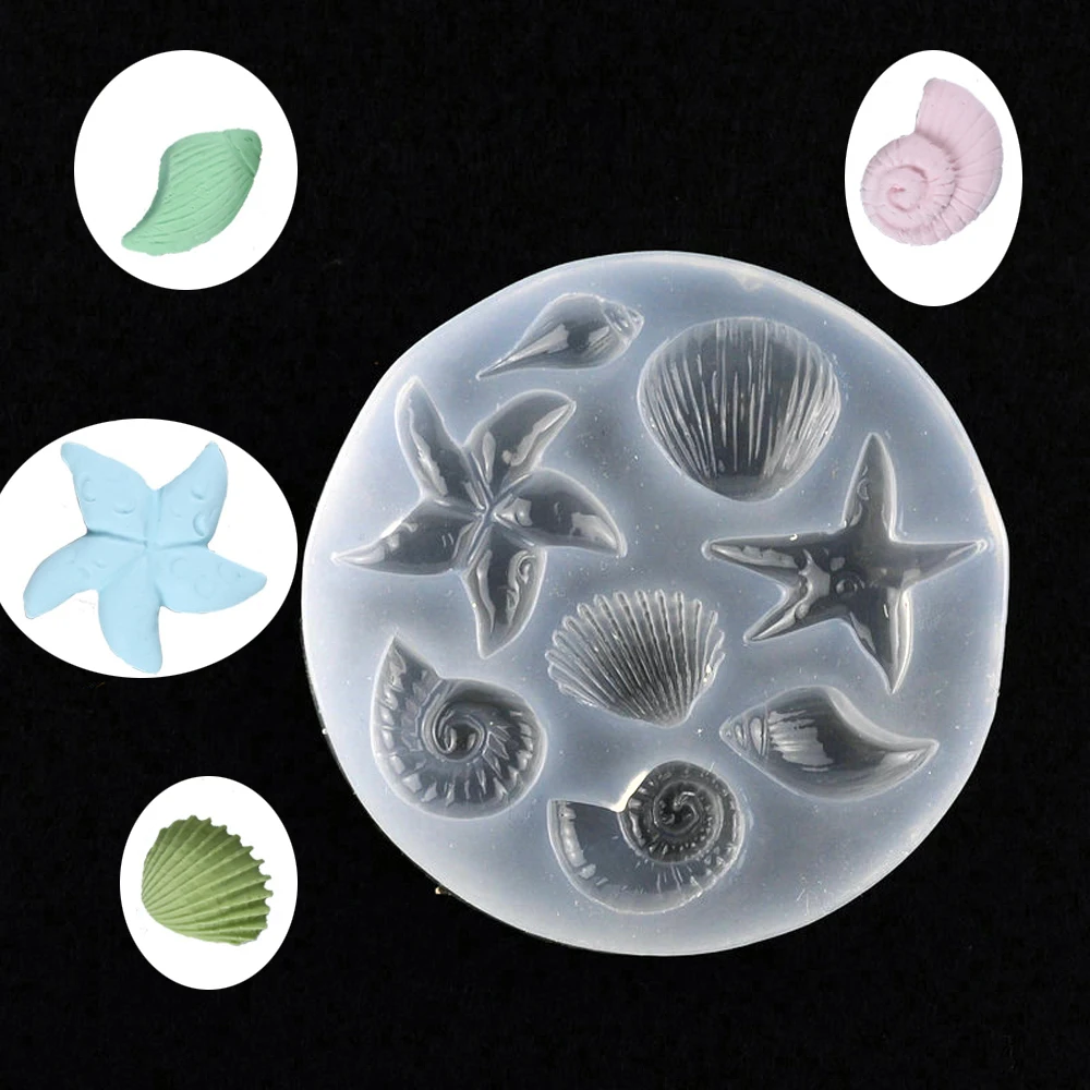 

Silicone Sea Snail Shell Mold DIY Fondant Mould Tools Decorating Craft Handmade Cake Sugar Craft Starfish Icing Baking Mold