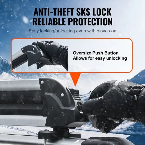 رف سقف التزلج على الجليد 31.7 بوصة رف التزلج العالمي لسقف السيارة مع قفل