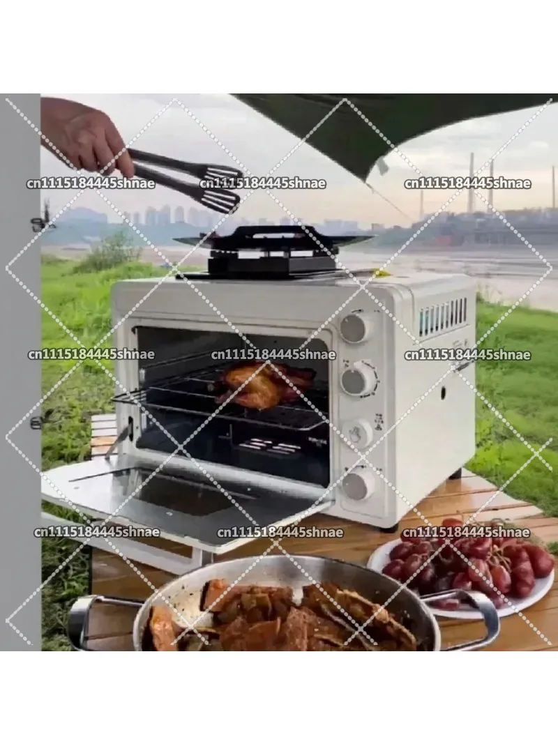 Portable Outdoor Gas Oven 25-30L with Integrated Casserole Stove for Camping Cooking