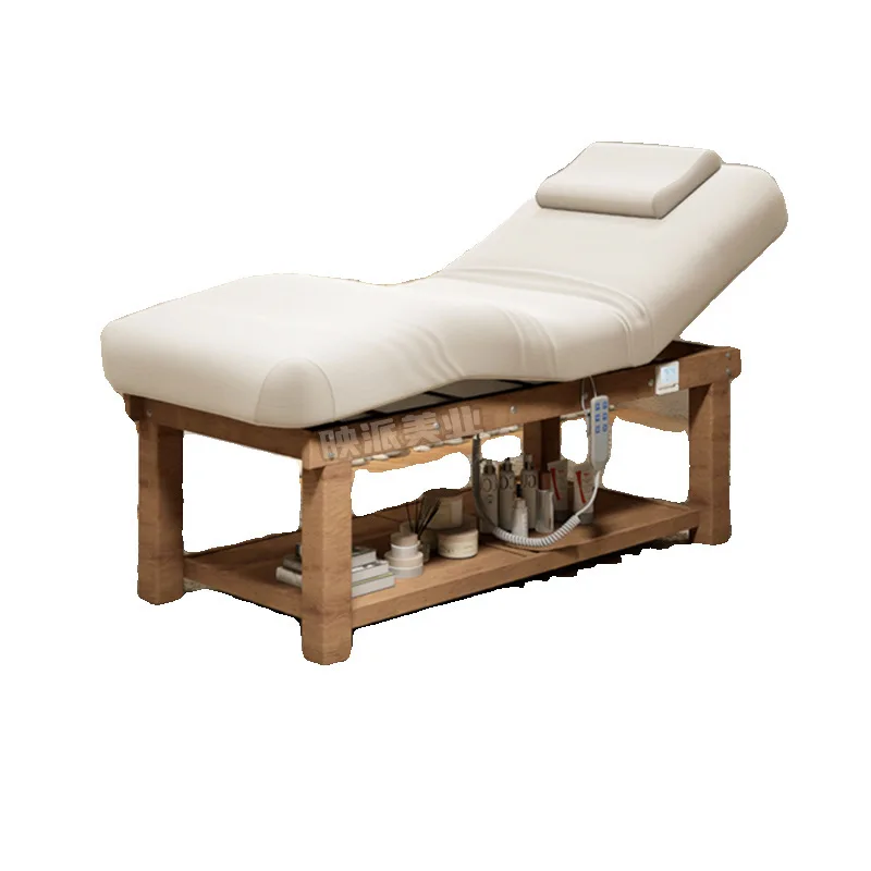 

Solid wood electric beauty bed, spa massage bed for beauty salons, simple eyelash wash bar, beauty bed
