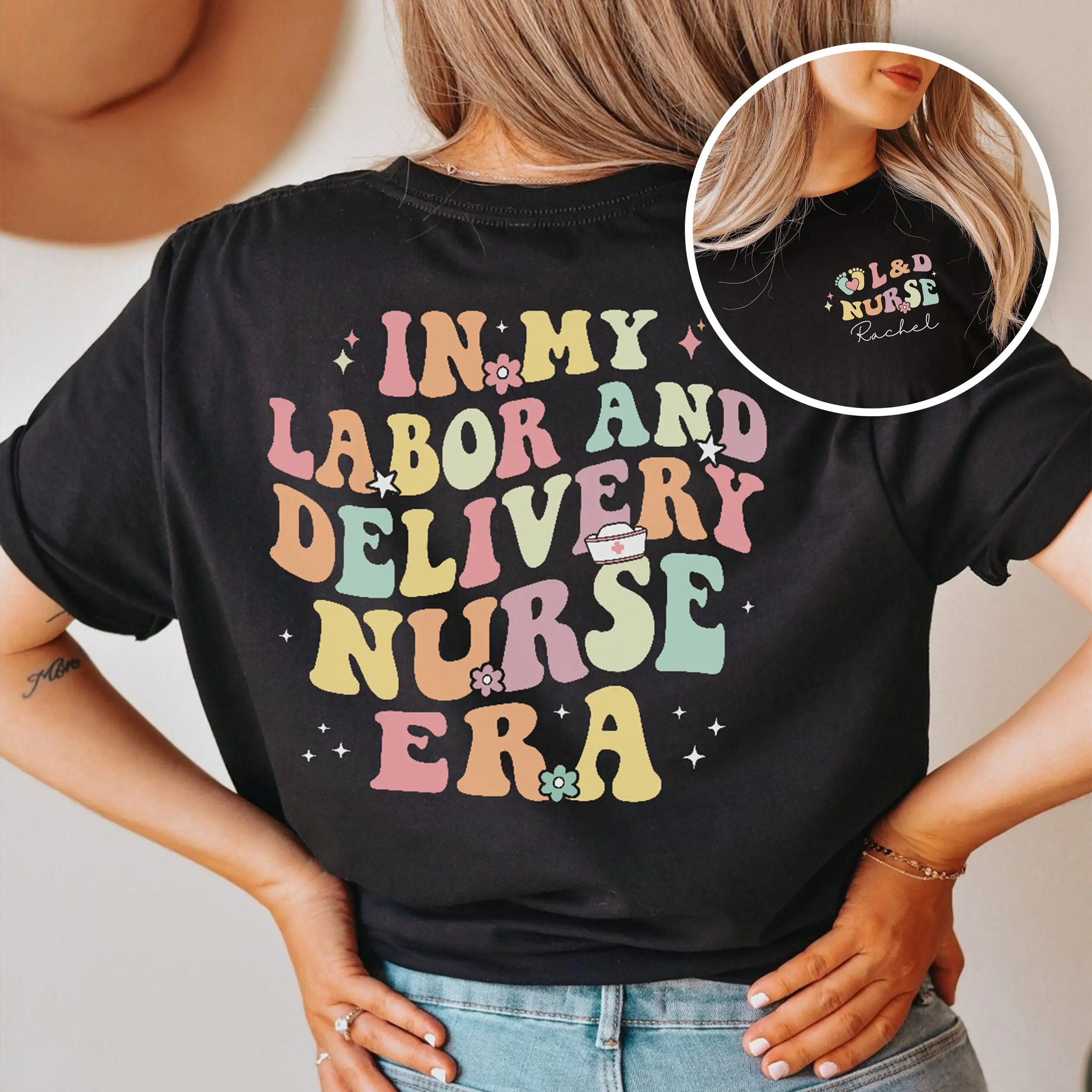 In My Labor And Delivery Nurse Era T Shirt Retro Doula Midwife Mother Baby Apparel Ob