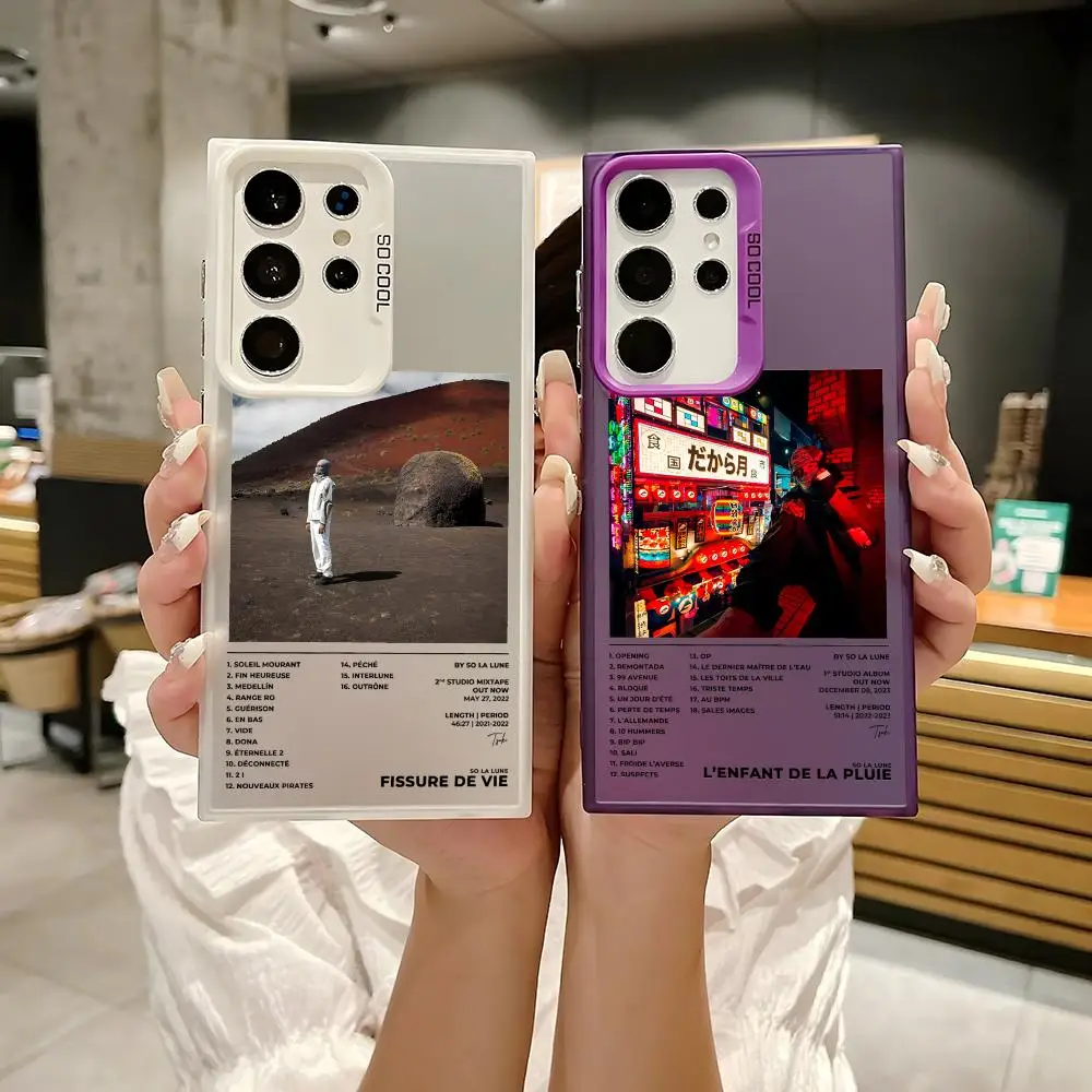 French Rapper So La Lune Phone Case For Samsung Galaxy S25 S24 S23 S22 S21 Ultra Plus Laser Hard Colorful Matte Shockproof