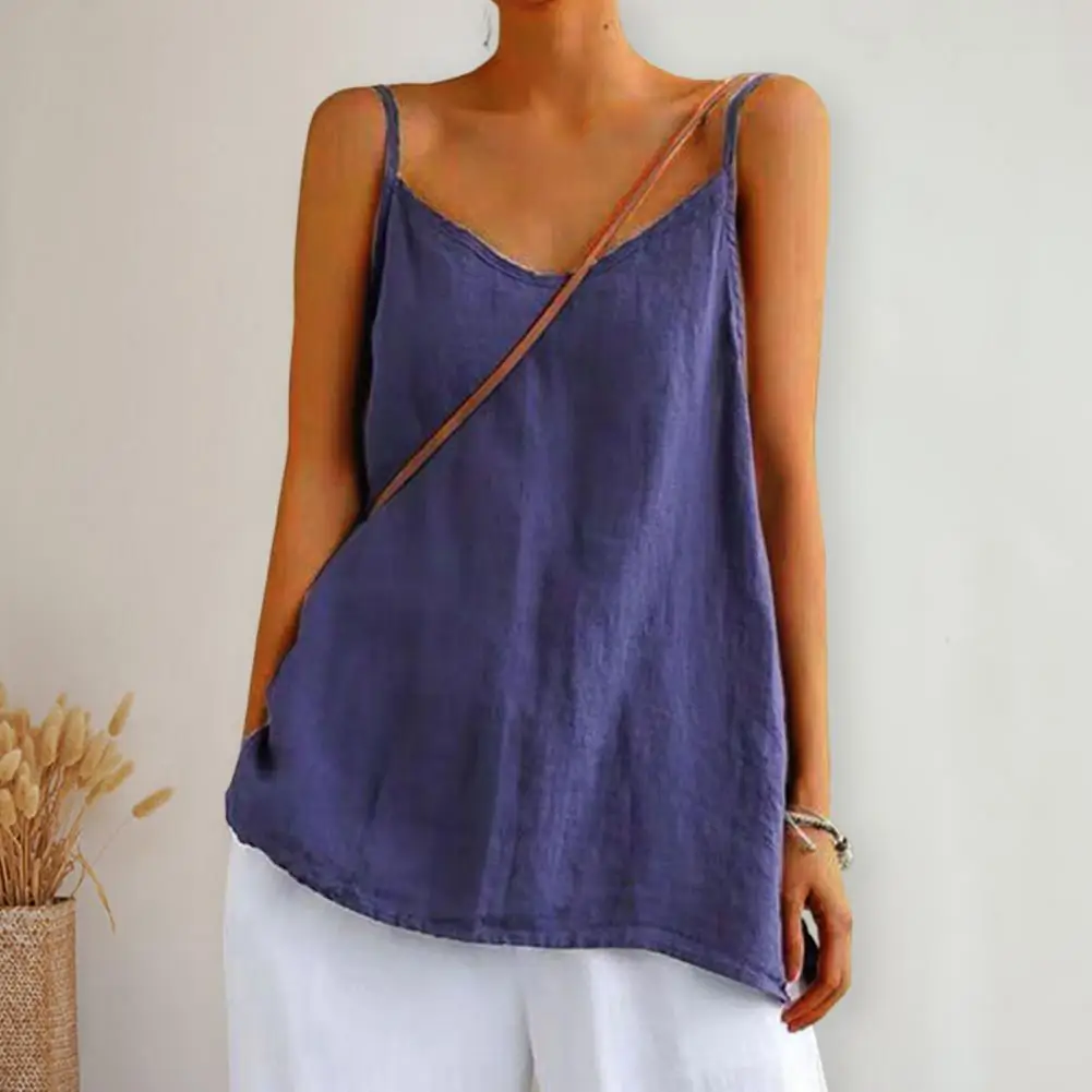 Trendy Vest Top  Thin Anti-pilling Women Vest  Ladies Pure Color Spaghetti Straps Blouse