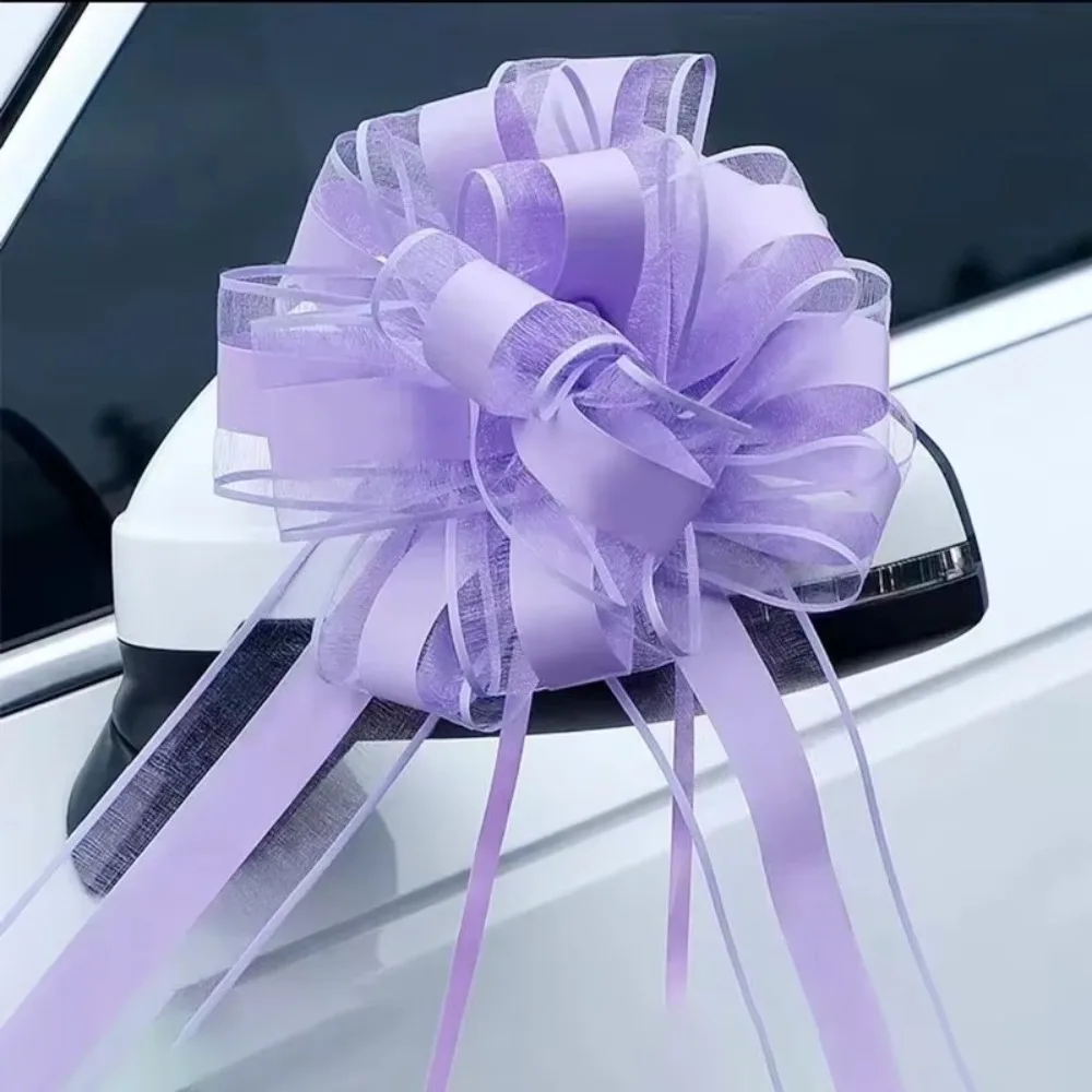 5Pcs New DIY Wedding Car Ribbon Gift Wrap Craft Flowers Wedding Car Bow Ribbons Wedding Pull Bow Flower Wedding Car Decor