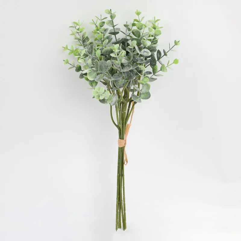6 Zweig 36 Köpfe Eukalyptusblatt Künstliche Pflanzen Blumenstrauß für Wohnzimmer Dekoration Braut Hochzeit Vasen Blumen Blumenstrauß Dekor – Detail 9