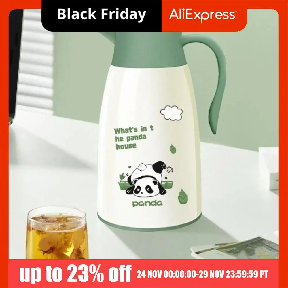 سعة كبيرة معزول غلاية الزجاج بطانة الداخلية العزل الحراري ترموس تفريغ الباندا نمط مانعة للتسرب زجاجة تُرمُس