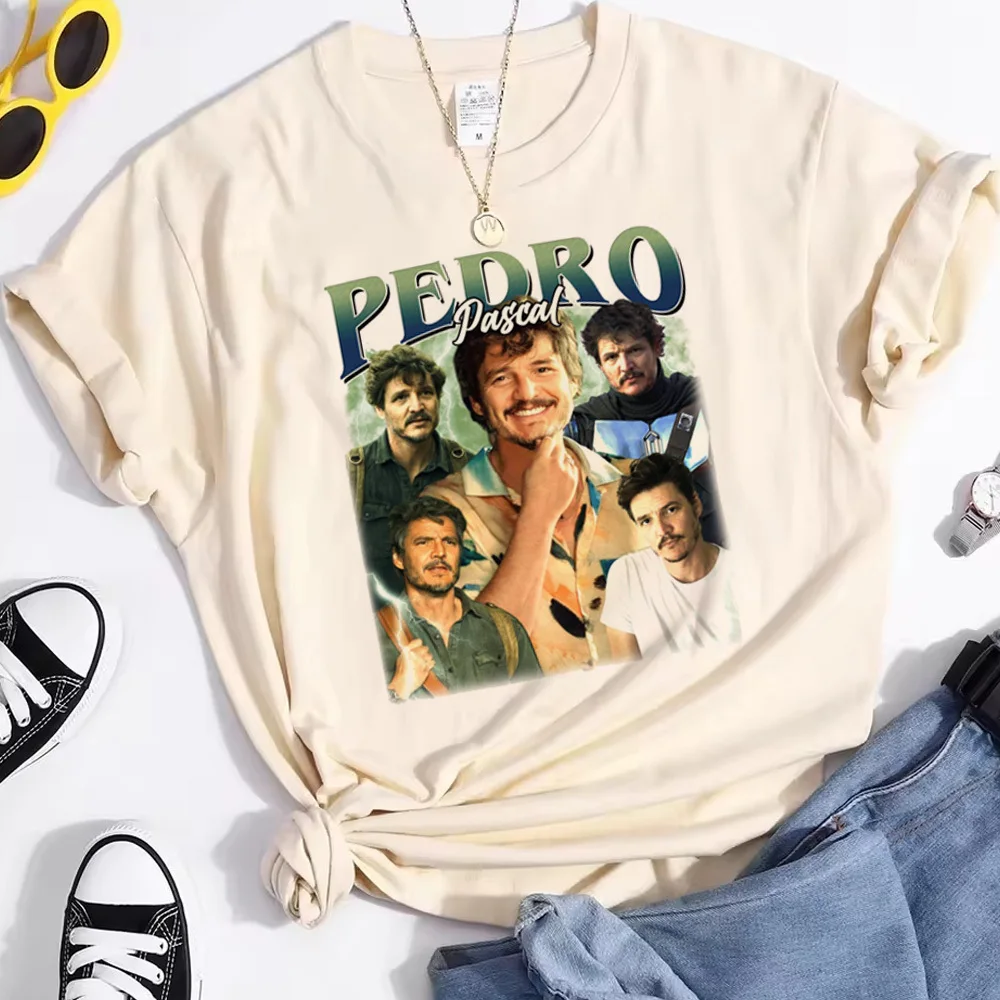 Pedro Pascal camisa mujer Grunge estética mujer anime cultura Pop camiseta transpirable estética Digital harajuku colorido 2000s