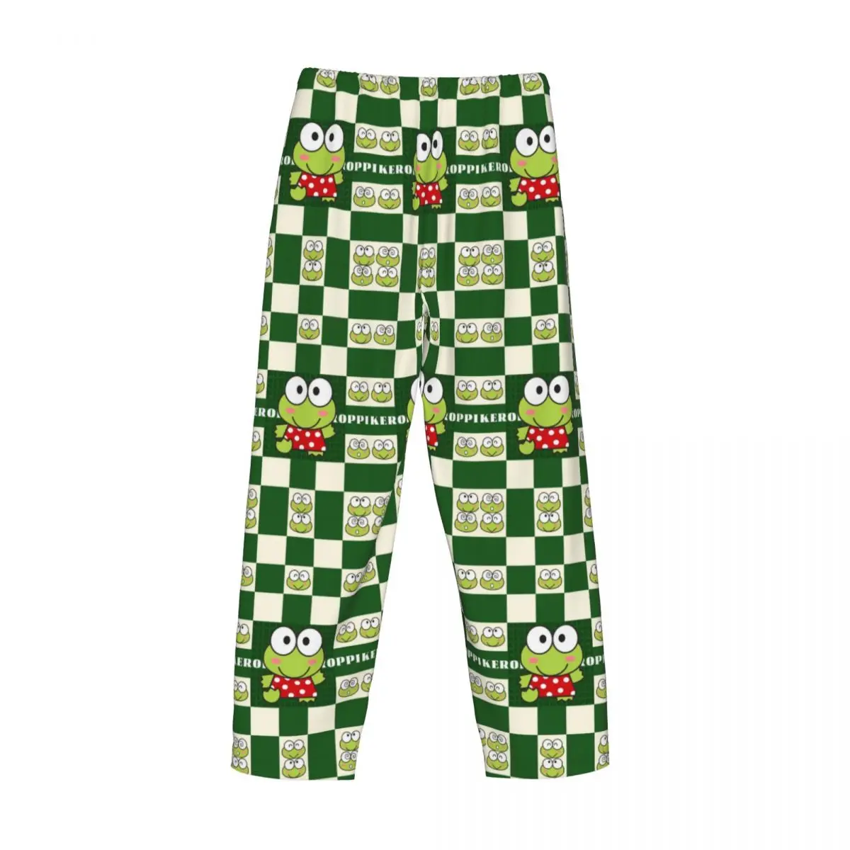 Pantalones de pijama Keroppi personalizados para hombre, ropa de dormir bonita de dibujos animados, pantalones para dormir elásticos con bolsillos