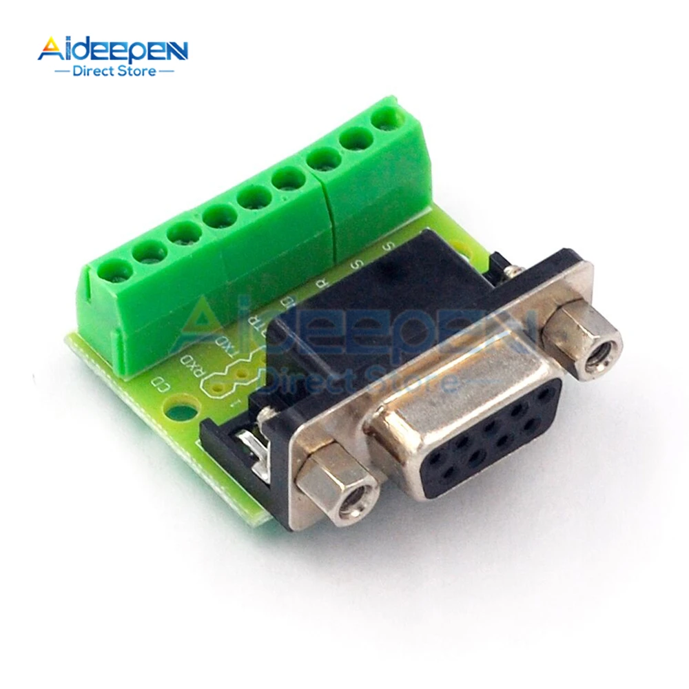 1 قطعة DB9 الذكور والإناث موصل محول المسمار محطة 9-Pin 9-Hole RS232 RS485 تحويل المجلس