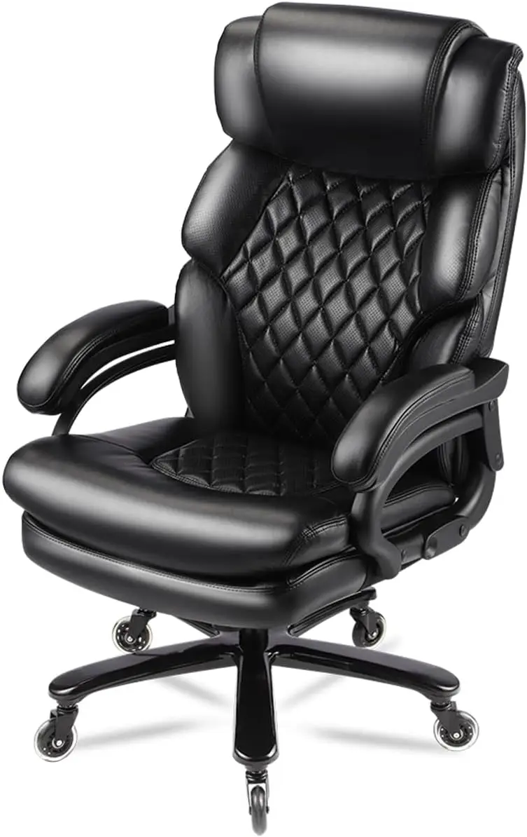 Ağır hizmet tekerleri ile ağır insanlar için 500Lbs büyük ve uzun boylu ofis koltuğu yönetici ofis koltuğu ofis koltuğu 360 döner bilgisayar masası sandalye