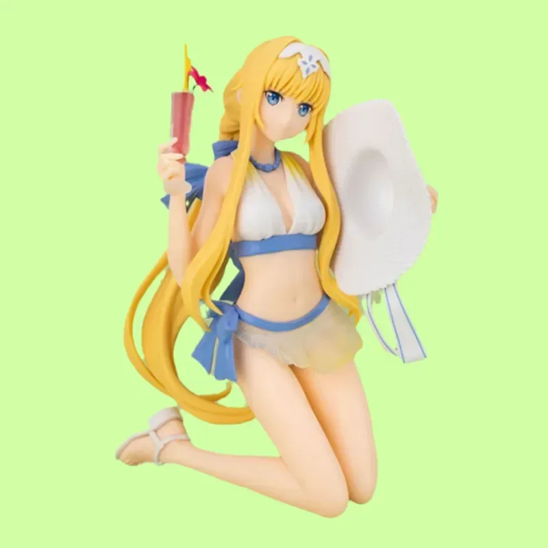 Original Sword Art Online Anime Figure EXQ Alice Swimsuit Electric Shock Wweb Real Anime Action Figure Toys Gifts For Children