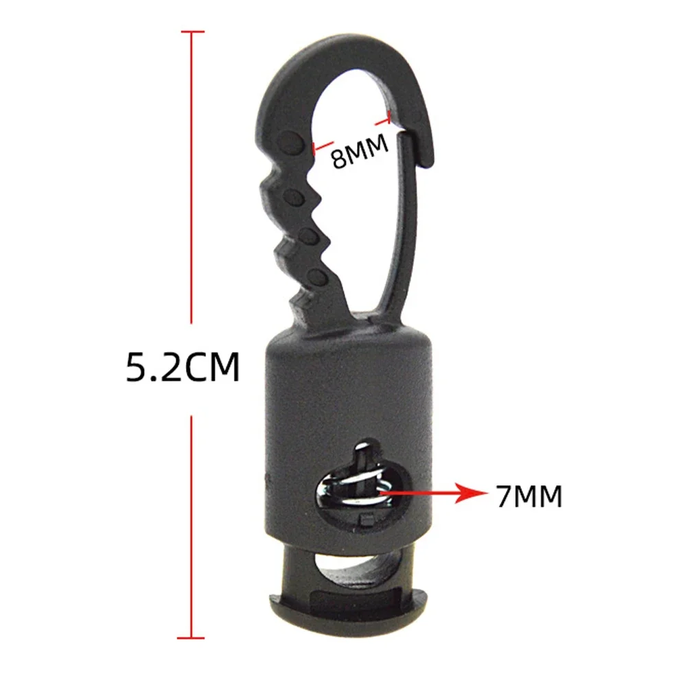 10 PCS Outdoor Camping Windproof Rope Spring Hook With Mobile Storage Hook Windproof Non-slip Clothesline Positioning Clip Parts