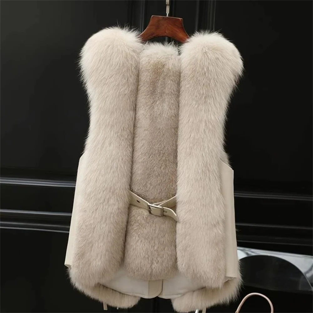 Moda imitação de pele colete estilo jovem outono casaco inverno novo estilo feminino haining coletes curtos simples colete de pele