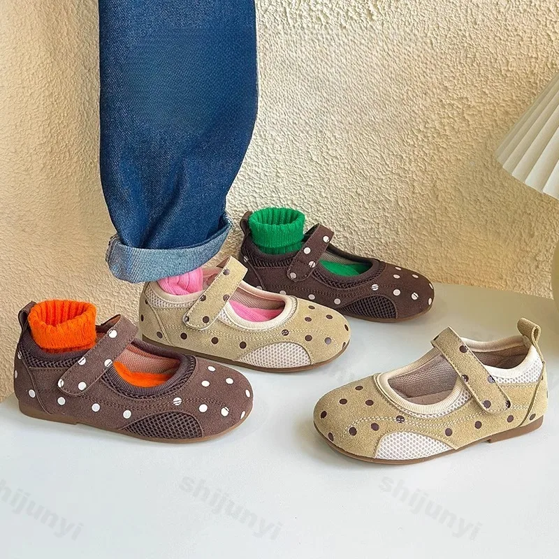 

Girls' Flat Shoes Mary Jane Spring Mesh Breathable Comfortable Anti Slip Children's Casual Shoes Soft Bottom Fashion Kids Shoes