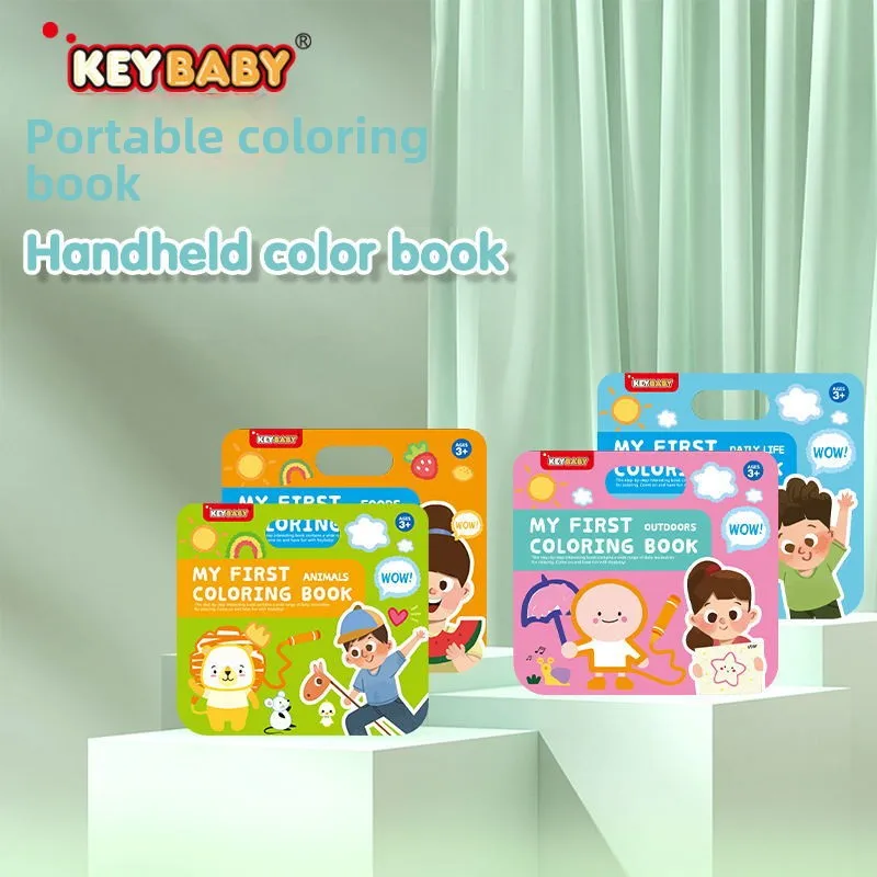 Children's Portable Hand-held Coloring Book Picture Book Early Childhood Education Primary School English Fun Graffiti Book Gift