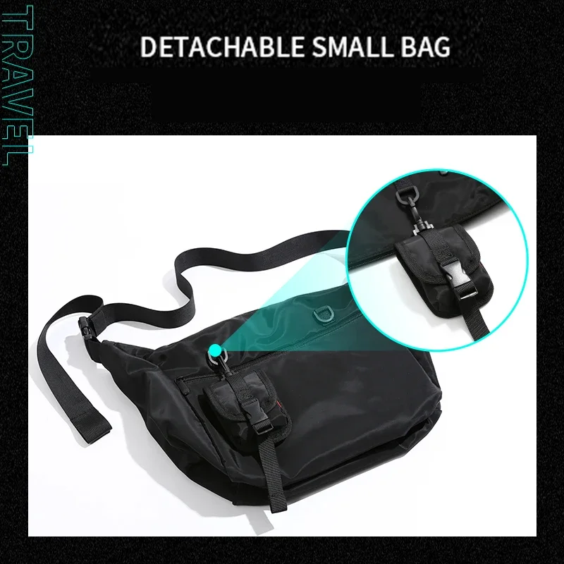 Men Messenger Bags Casual Waterproof Crossbody Bag Hold 14 inch Laptop Shoulder Bag Unisex Travel Gym Bag image 4