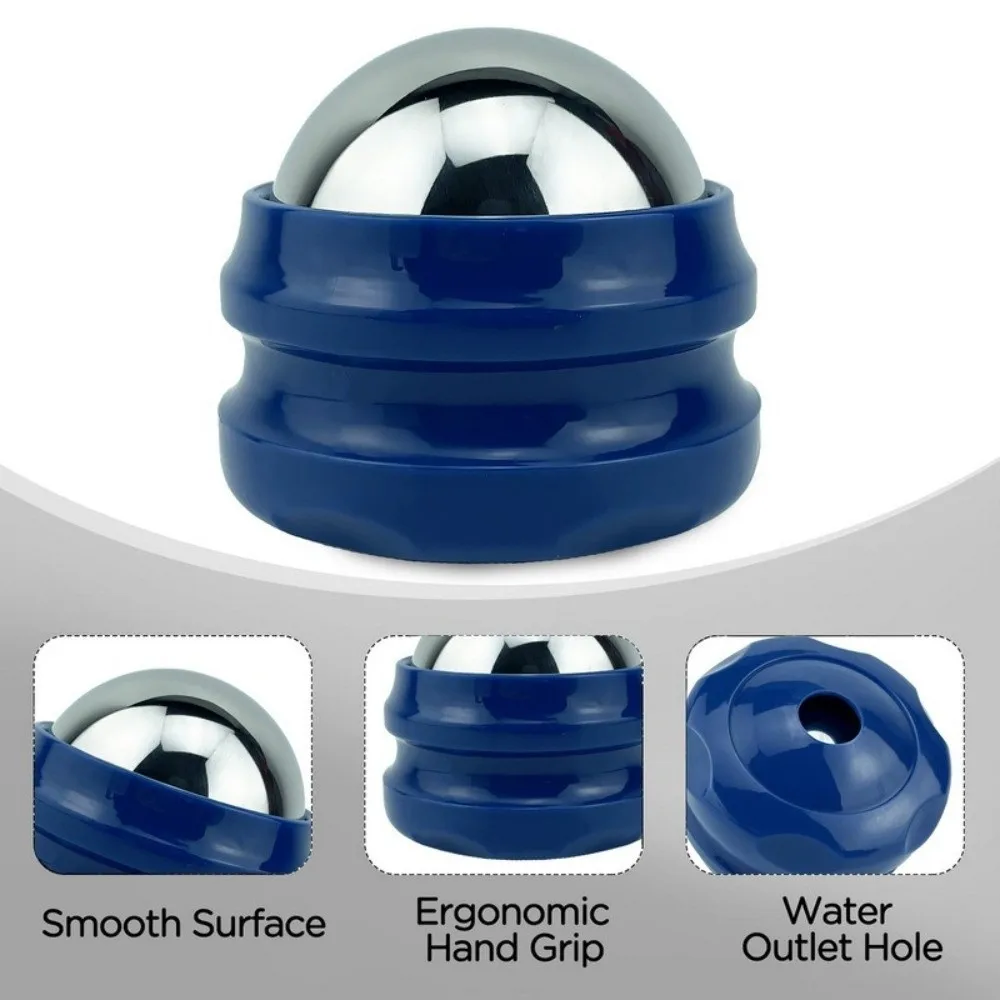 360 Degree Rotating Massage Roller Ball Stainless Steel Dual Hot Cold Use Fascia Massage Tool Ergonomic Grip