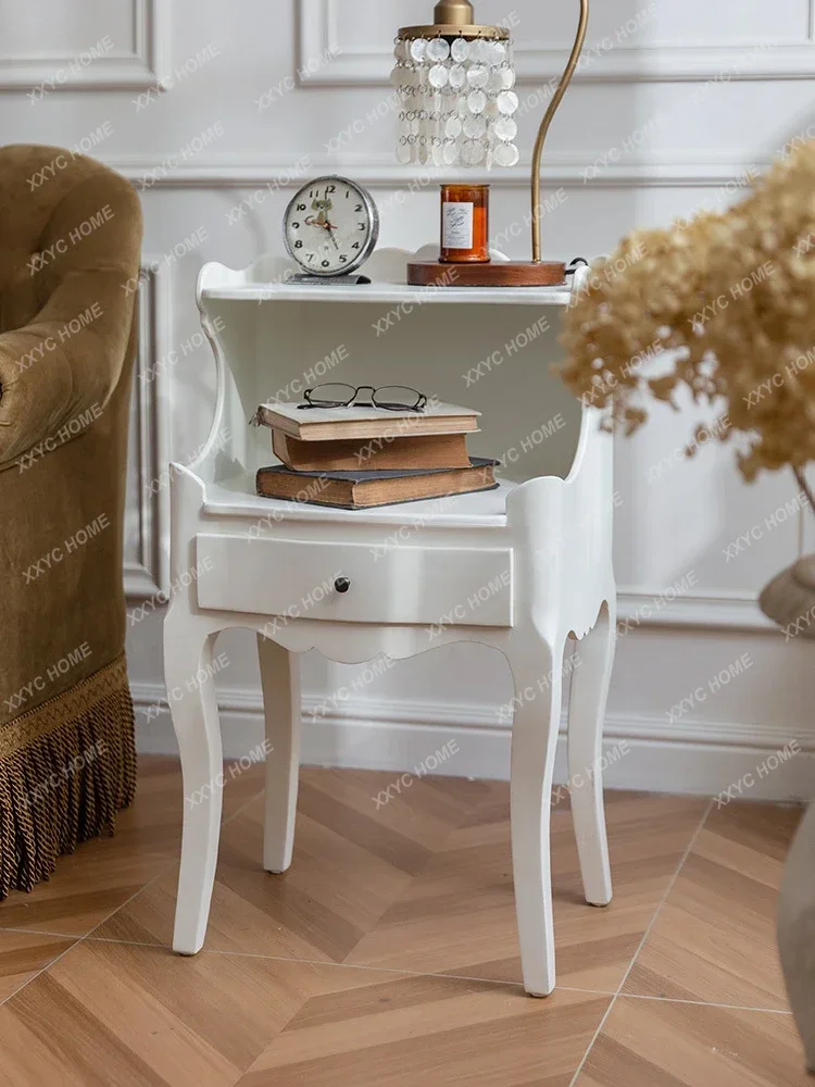 الفرنسية السرير الجدول غرفة نوم غرفة المعيشة أريكة طاولة جانبية تخزين خزانة عرض #4