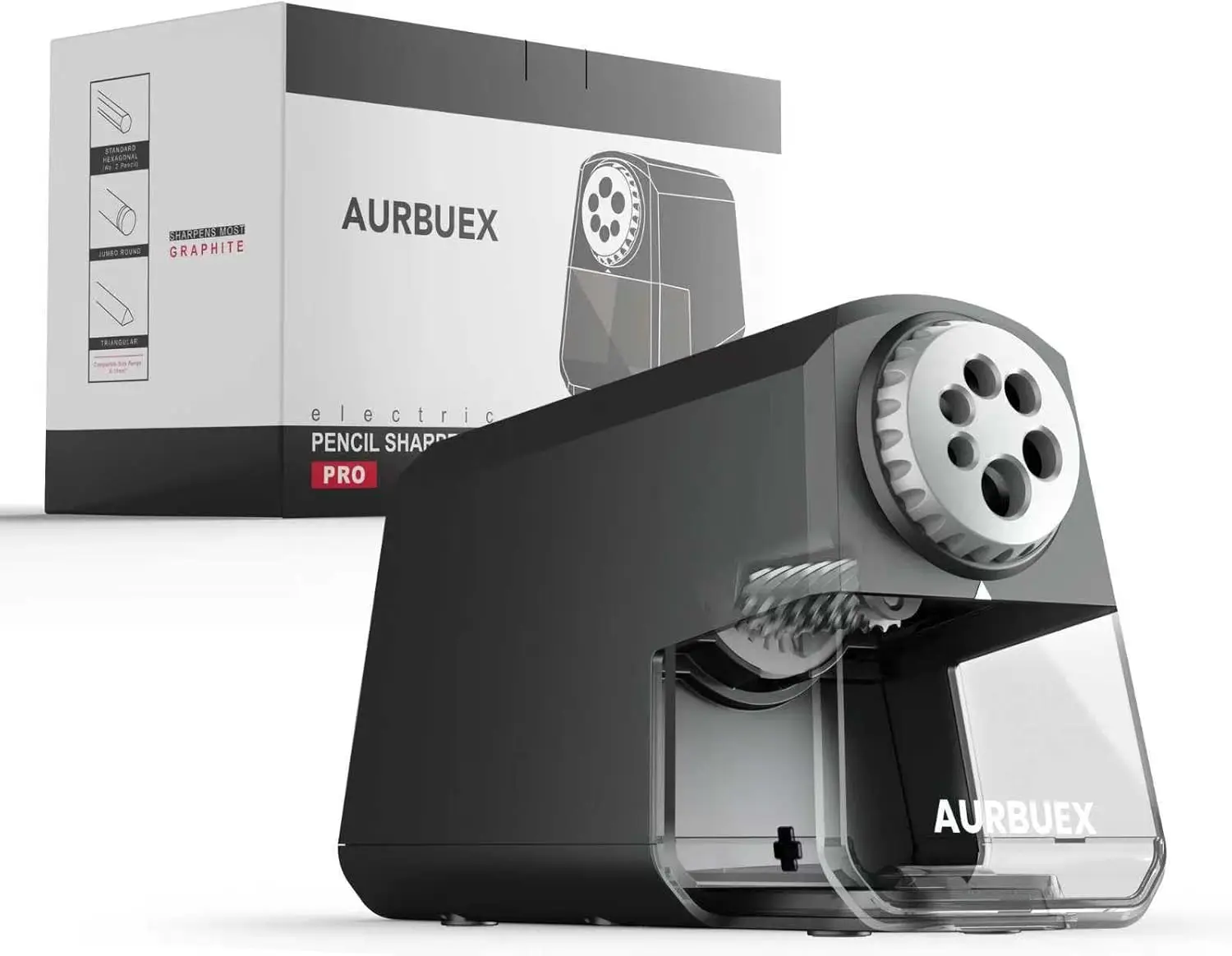 

Мощная электрическая точилка для карандашей на 6 отверстий, с автоматическим запуском/остановкой, быстрое заточивание за 4 секунды для карандашей 6-12 мм