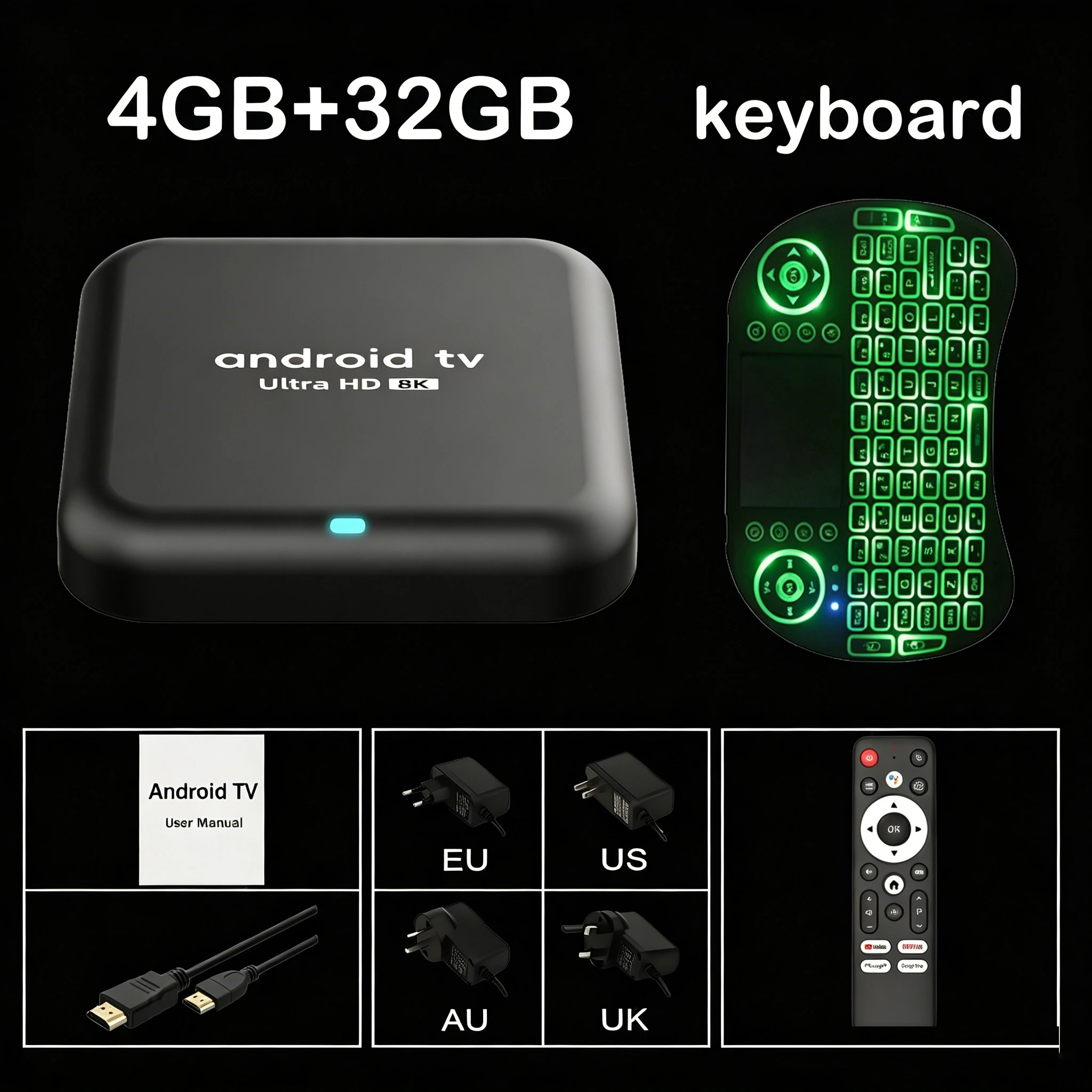 Smart Android 16 TV Box 8GB+256GB Rockchip RK3518 Q18 Google